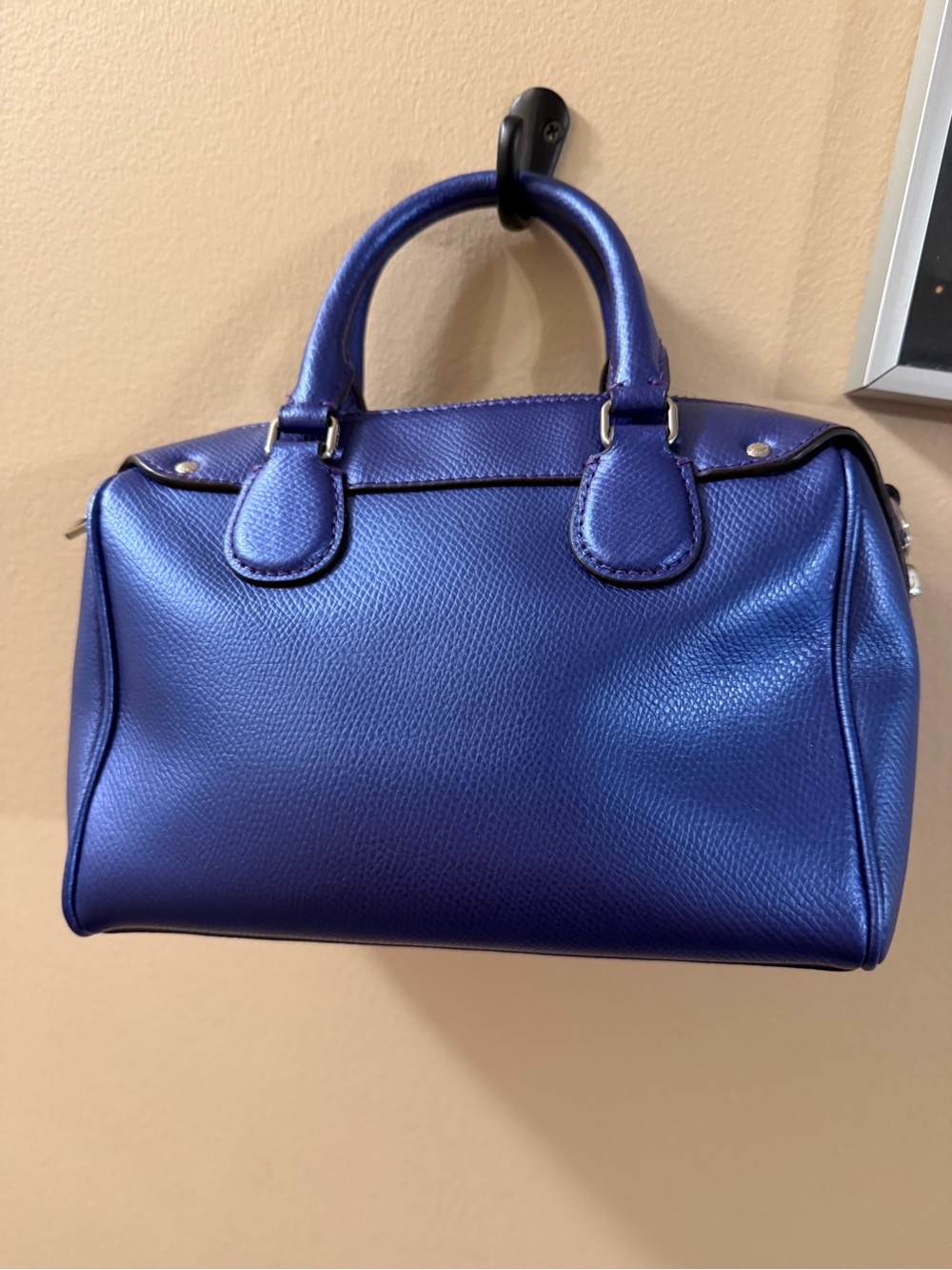 Coach 2015 Metallic Purple Pebbled Leather Mini Bennett satchel F36592 - Picture 6 of 10